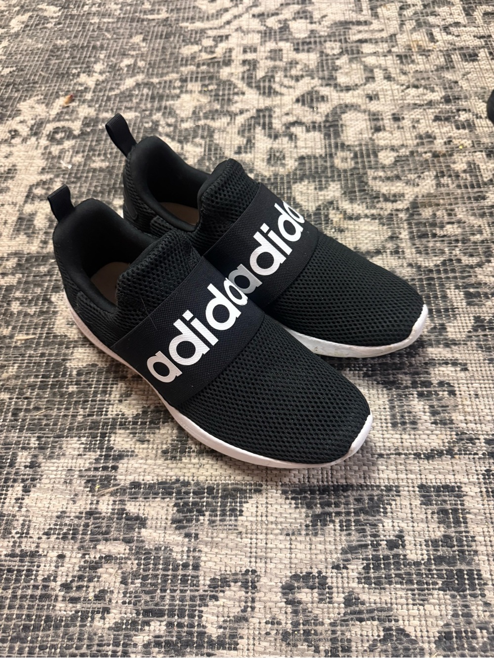 adidas men’s lite racer Black Slip-On Sneakers with White Sole
